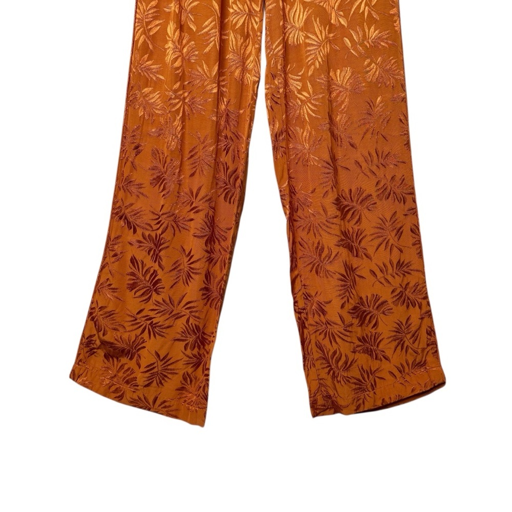 L*Space In Your Dreams Rust Floral Satin Lounge Resort Pants Pajama Sz S - Picture 7 of 13